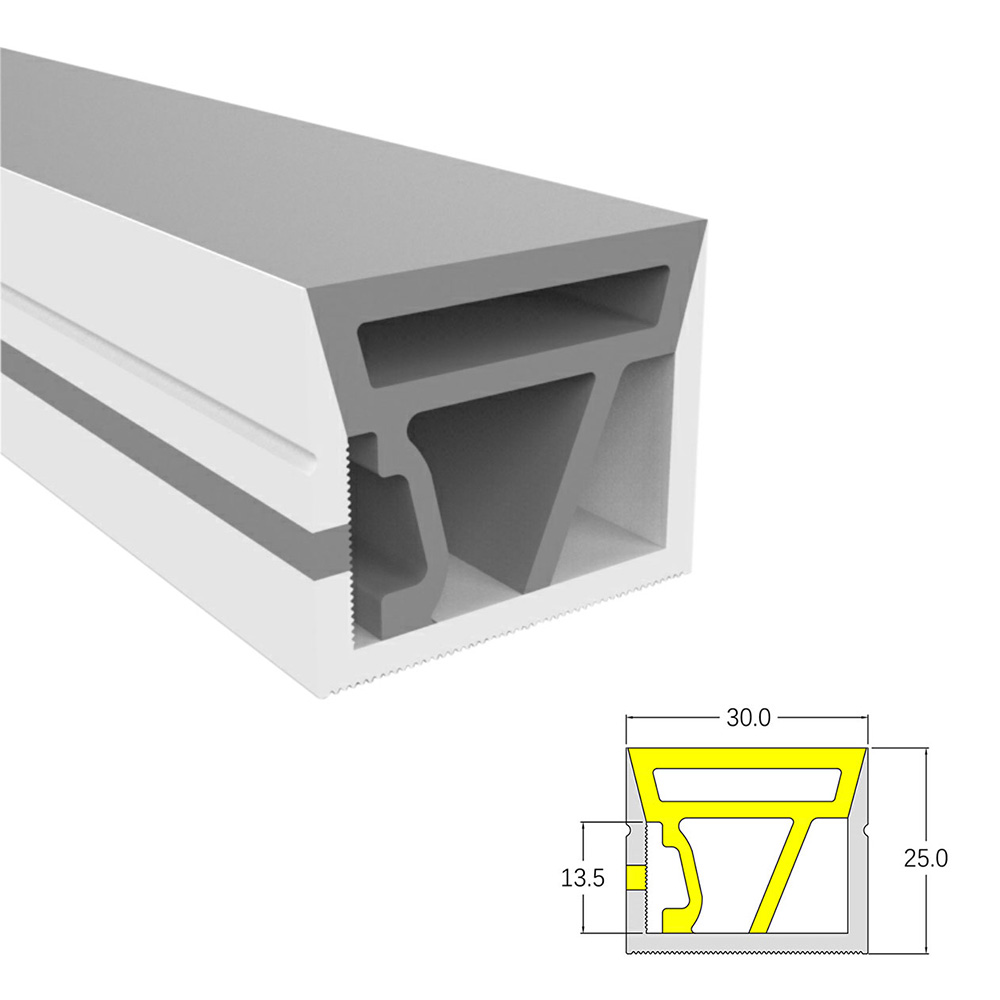 Flexible Silicone LED Channel Diffuser Waterproof For 12mm LED Light Strip - 30*25mm 120° Side Emitting